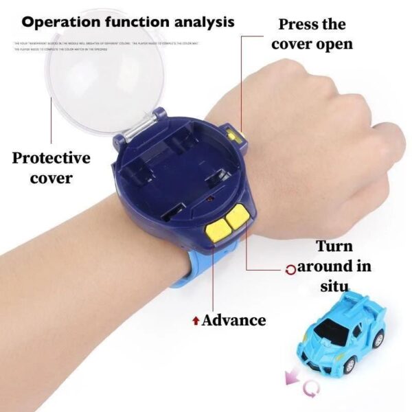 Speed Up Car Cartoon Mini Watch Car Toy, Usb Rechargeable - Image 3