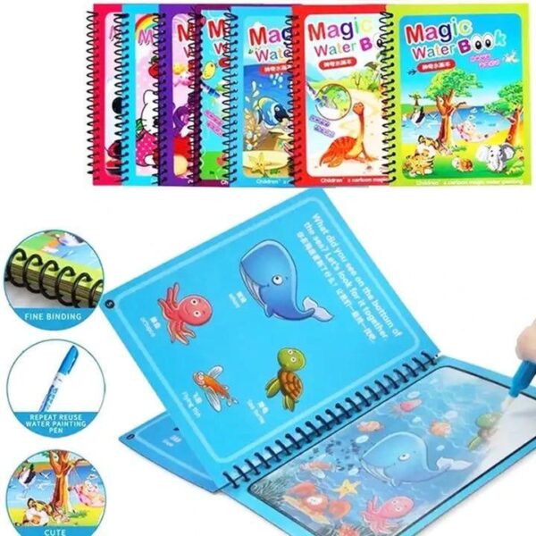 Kid's Reusable Magical Water Painting Practice Book (Set Of 4) - Image 2